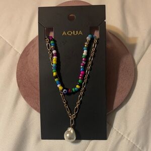 Aqua Colorful Beaded Layered Necklace